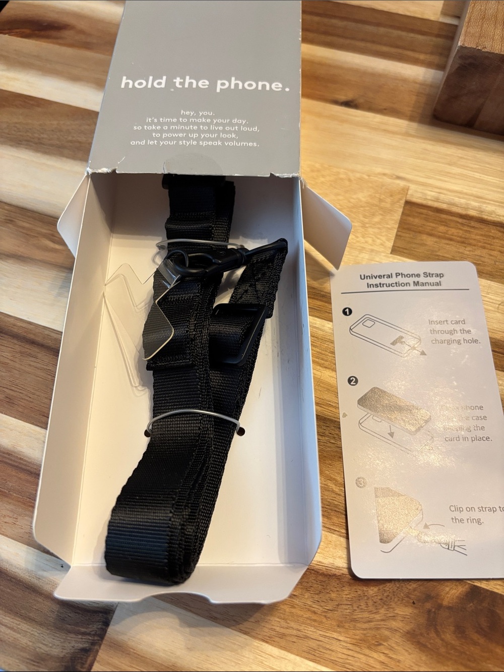 heyday Black Universal Phone Strap with Clip